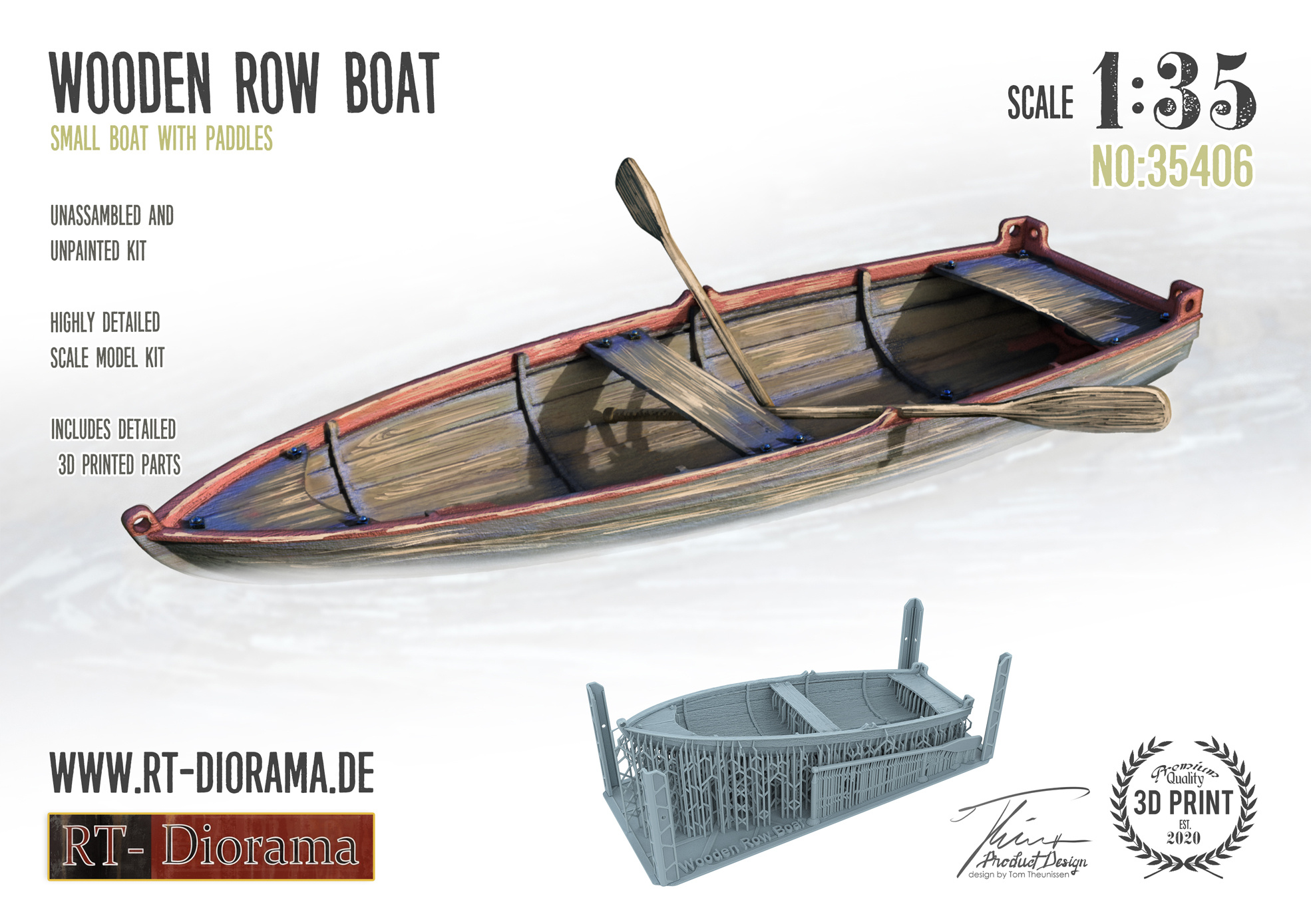 1/35 Wooden Row Boat