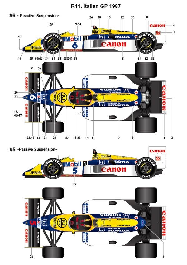 自動車 20/1 TRANS KIT SERIES FW11B FW11B Italian GP 1987 Conversion Kit (for Tamiya) | HLJ.com