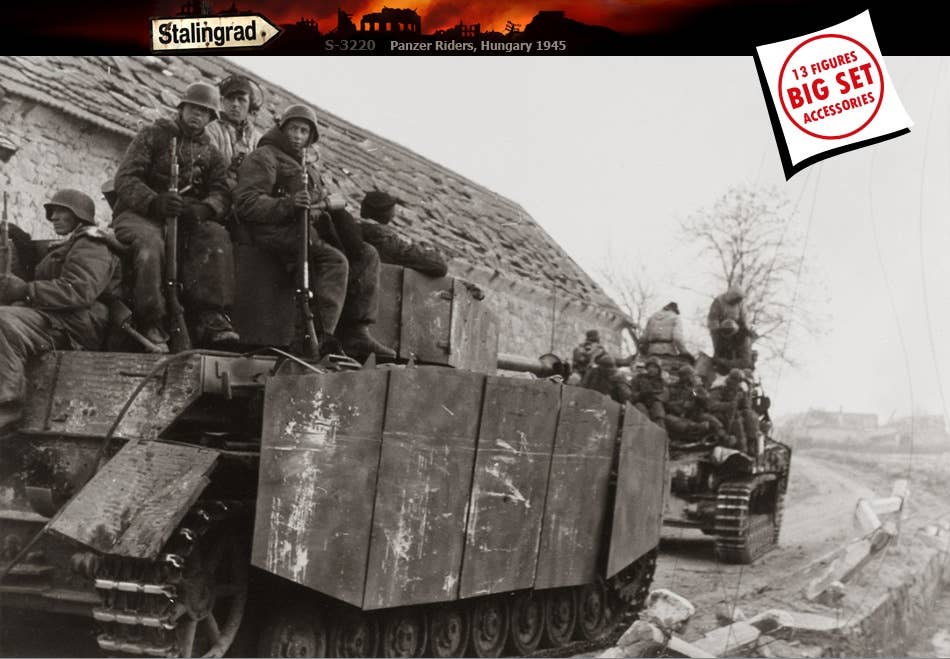 WWII German Panzer Riders Hungary 1945 German Tank Soldier and
