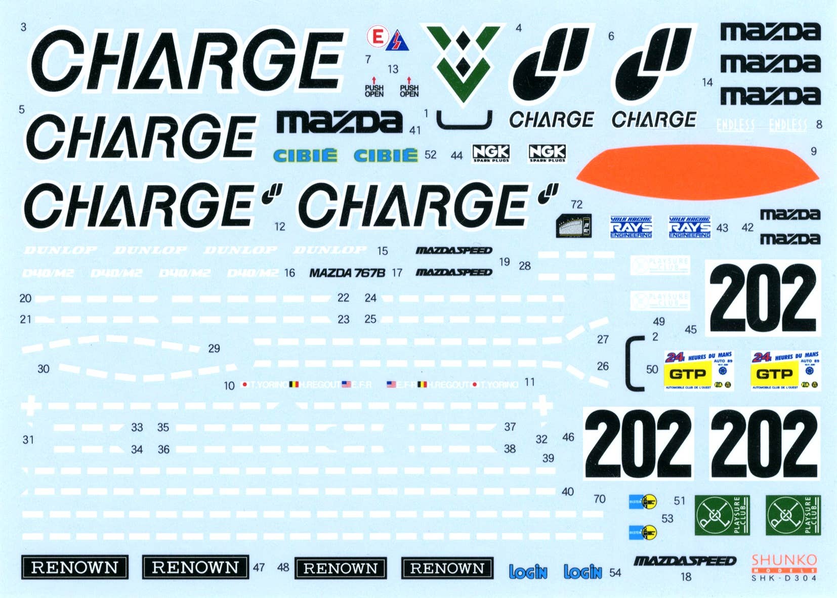 Charge Mazda 767B 1989 Le Mans Decal (Hasegawa) | HLJ.com