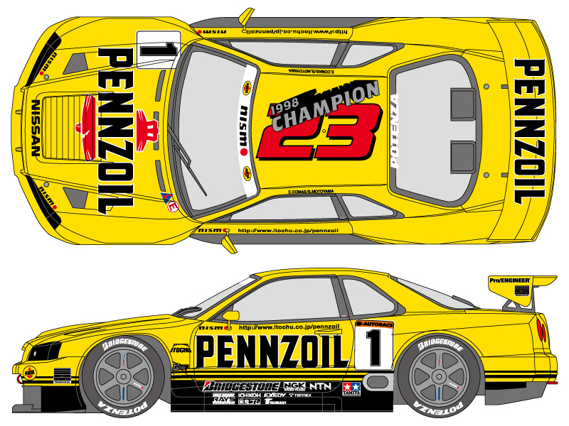 Pennzoil GT-R R34 1999 (for Tamiya) | HLJ.com