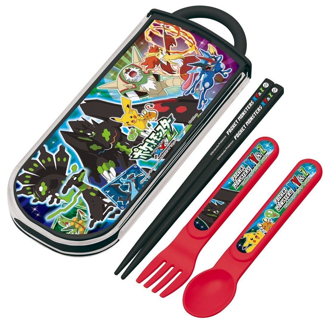 Pokemon the Series XYZ Chopsticks, Spoon & Fork Set in Slide Case Lightweight