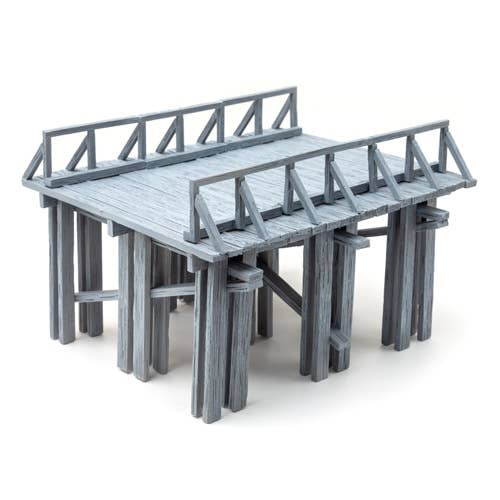 Diorama Material Wooden Temporary Bridge Set