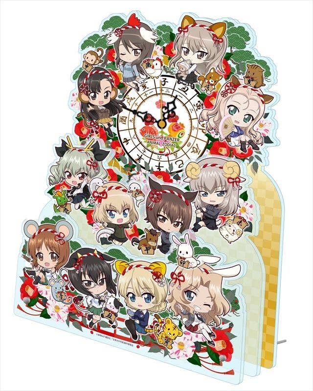 芳朱作　極上　吉祥雛　トニコ　248 g 東S8-0609☆2F Girls Und Panzer Final Chapter: Puchichoko Big Acrylic Table Clock