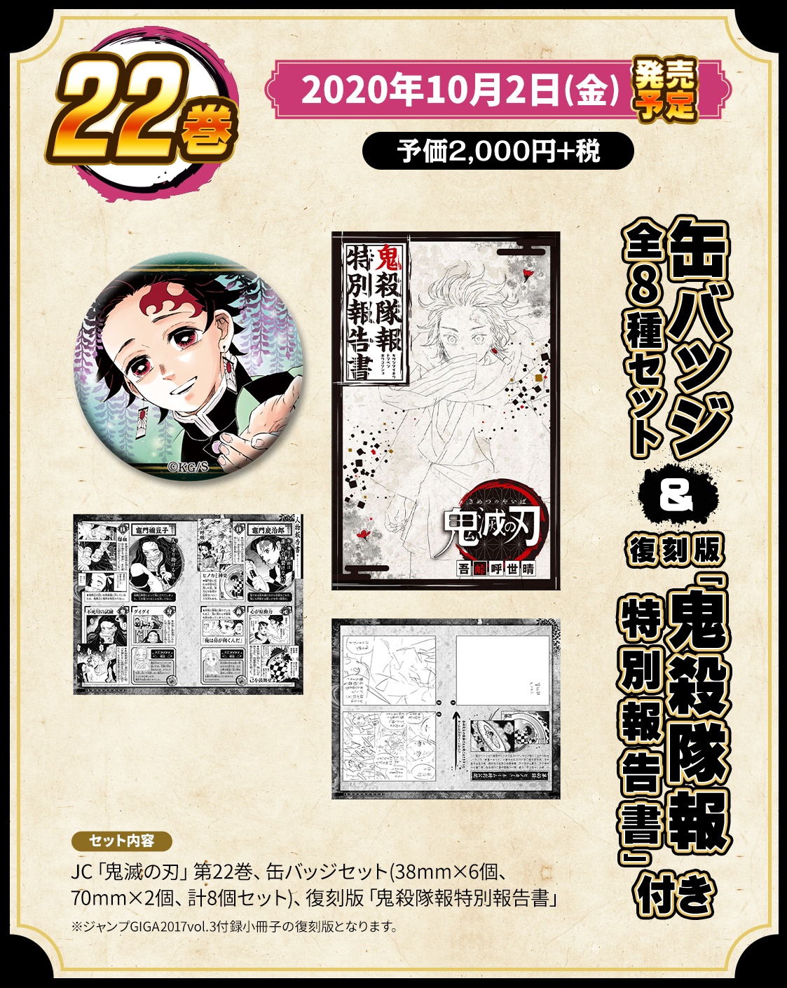 Demon Slayer Kimetsu No Yaiba 22 Limited Edition With Can Badge Set Booklet Hlj Com