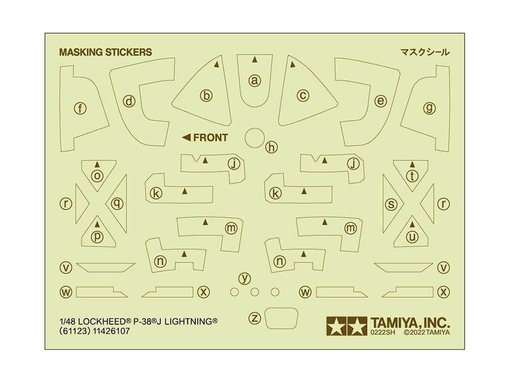 Lockheed P-38 J Lightning kit di montaggio scala 1:48 Tamiya 61123