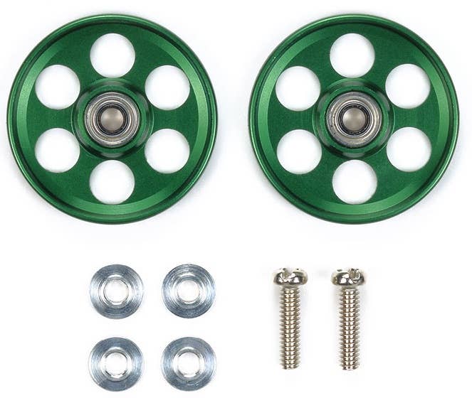 HG Lightweight 19mm All Aluminum BallRace Rollers (Ringless/Green