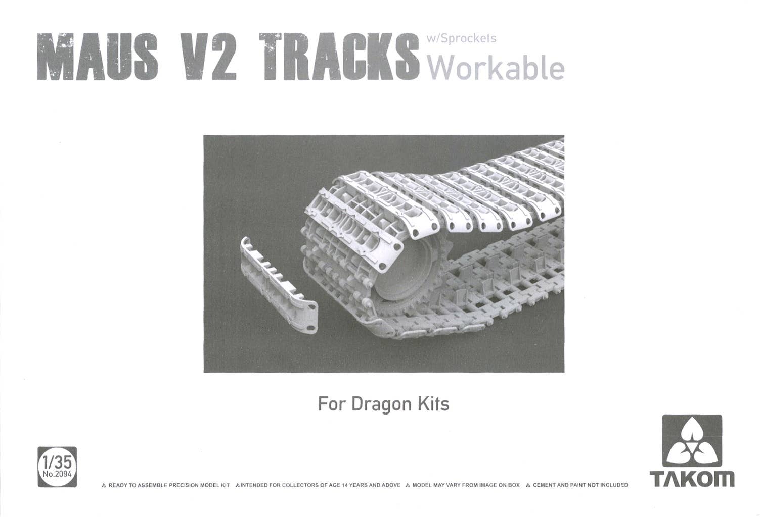 MAUS V2 Tracks with Sprockets (Workable) (for Dragon Kits)