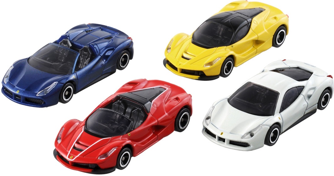 TAKARA TOMY Tomica Ferrari Collection 4 Types Mini Car Set Box Japan w/ Tracking 