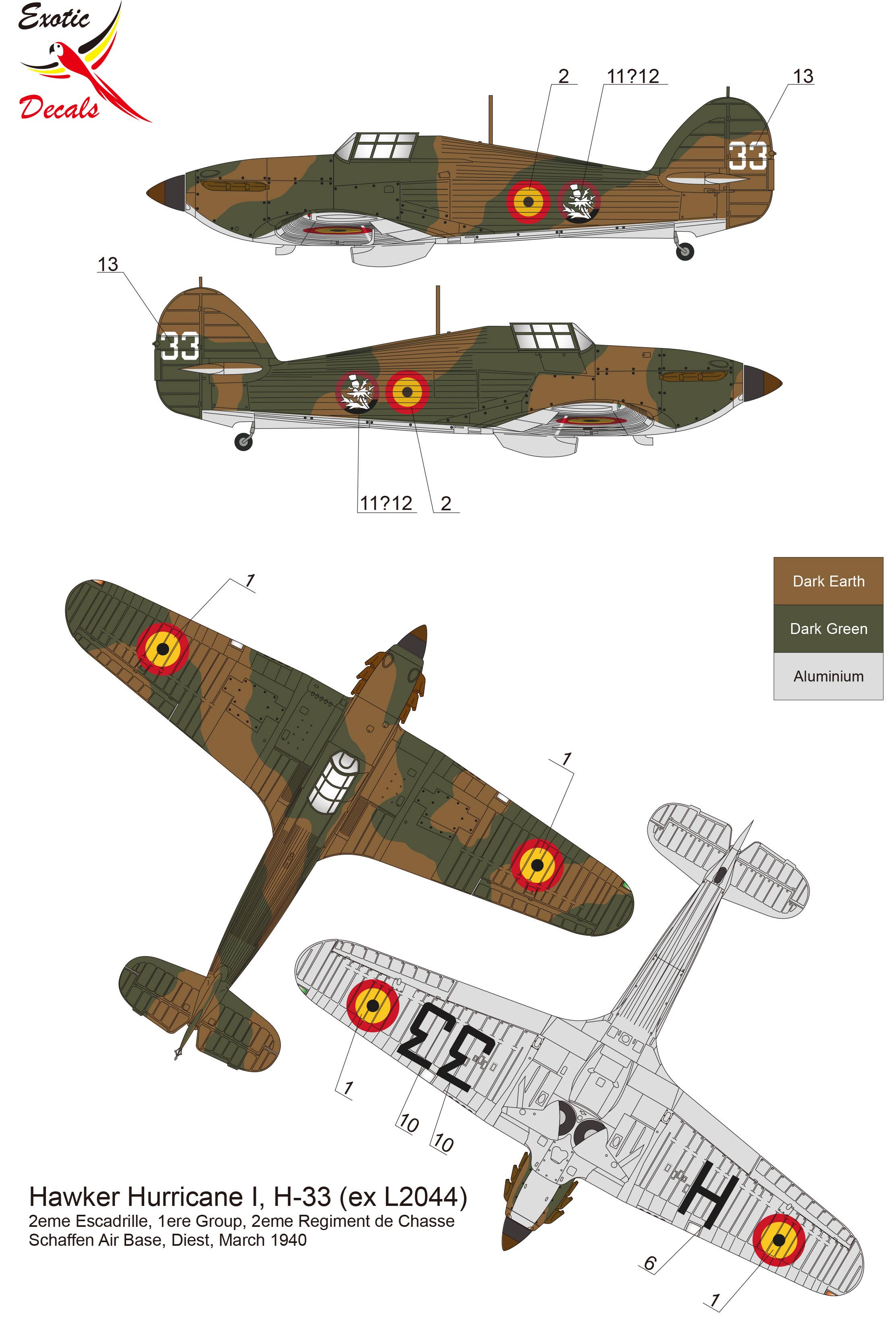 thumbnail image 2 of Hawker Hurricane 1:48 Model Airplane Kits - 4D Plastic WWII 2 of 14