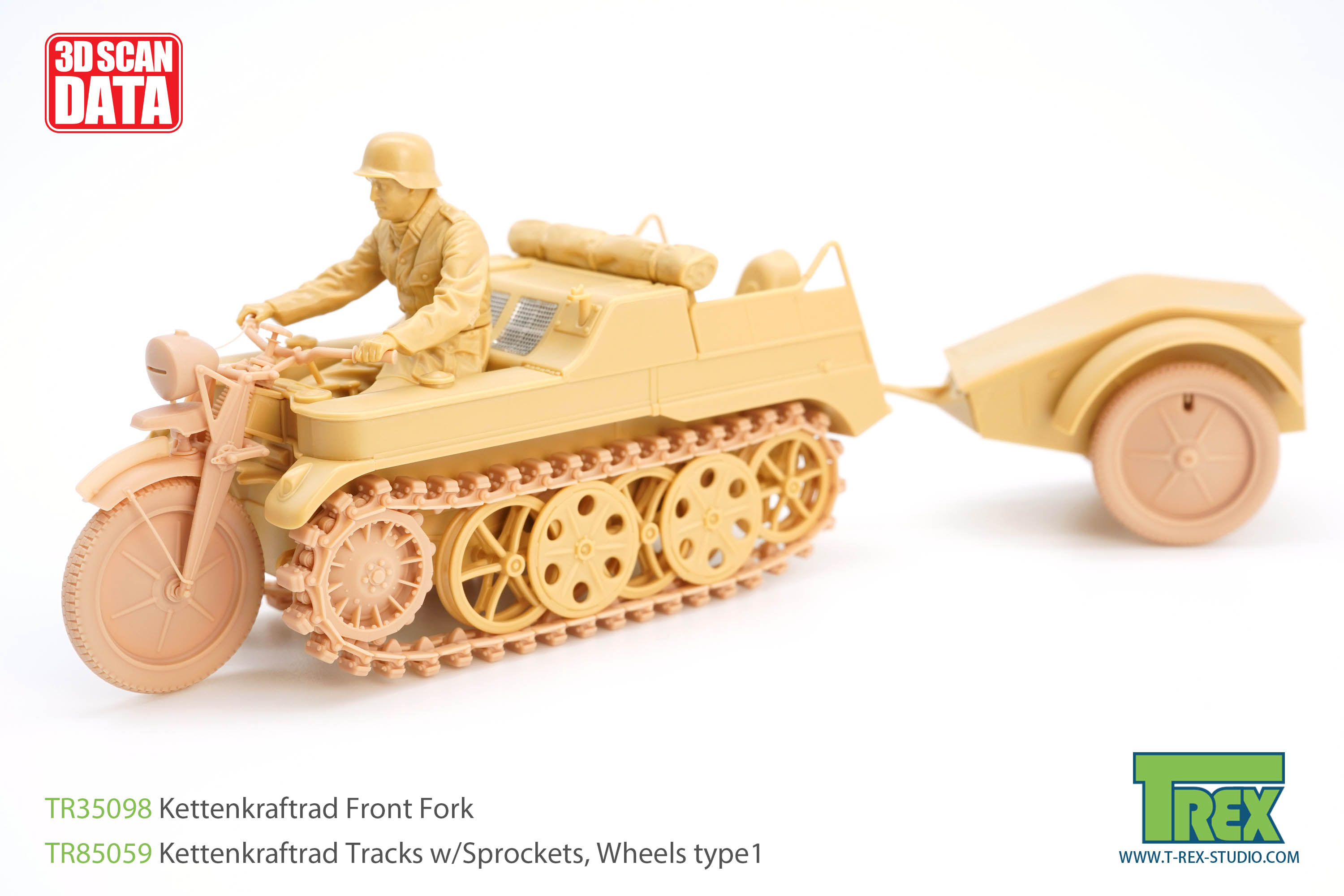 Tamiya 1/35 Kettenkraftrad and Figures, New Tool