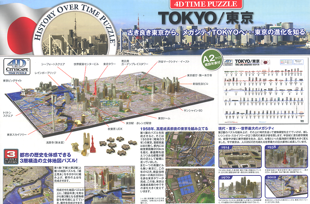 4D Time Puzzle Tokyo Japanese Package Genuine 