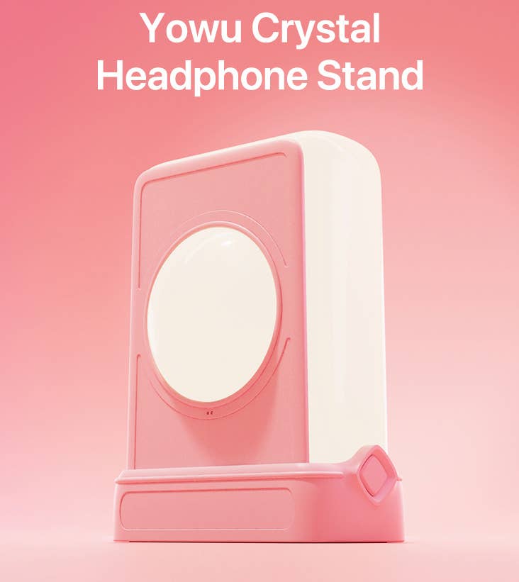 YOWU Crystal Headphone Stand Sakura Pink Color (for Cat Ear