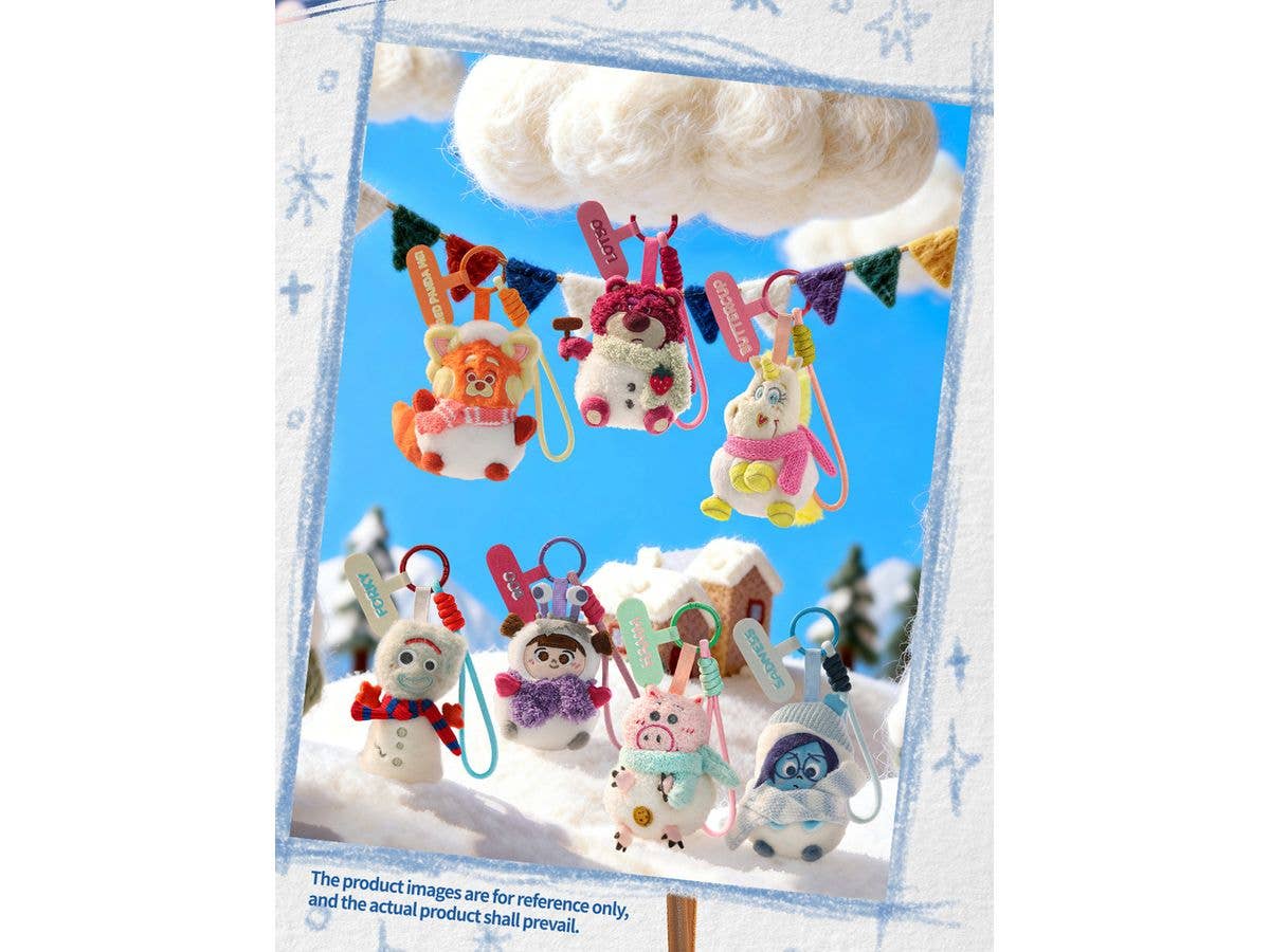 BLINDBOX Pixar Winter Snow Globe Plush Phone Strap Blind Box 1Box 6pcs