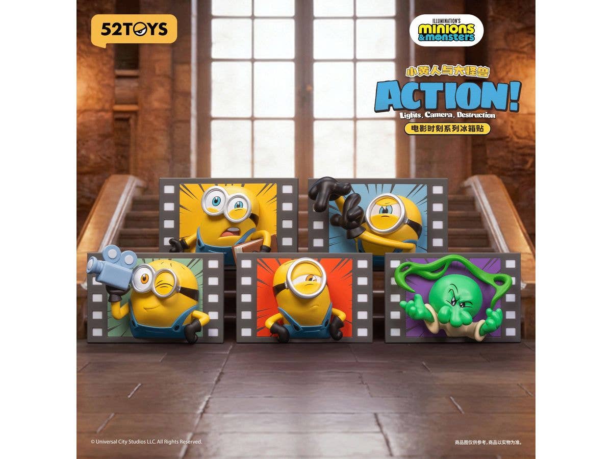 BLINDBOX Minions & Monsters - Action! Series Fridge Magnet 1Box 4pcs