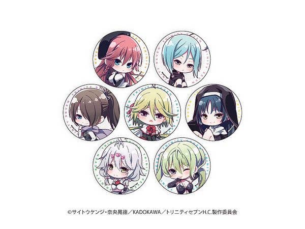 Trinity Seven: Heavens Library & Crimson Lord: Can Badge Vol.01: (Mini Chara) 1Box 7pcs