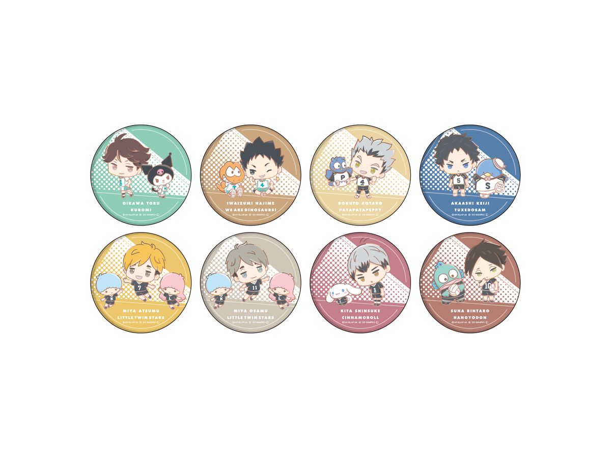 Can Badge Haikyu!! x Sanrio 02 Mini Character Illustration 1Box 8pcs