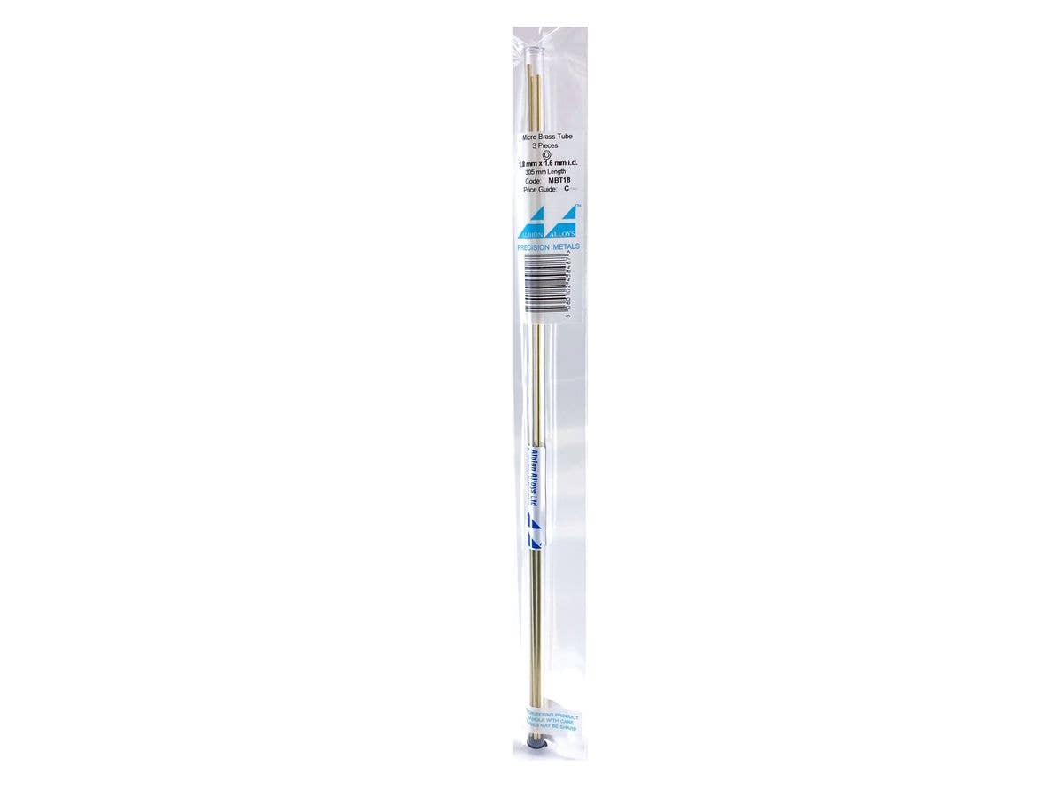 Brass Micro Tube 1.8 mm x 1.6 mm i.d. x 305mm (3pcs)