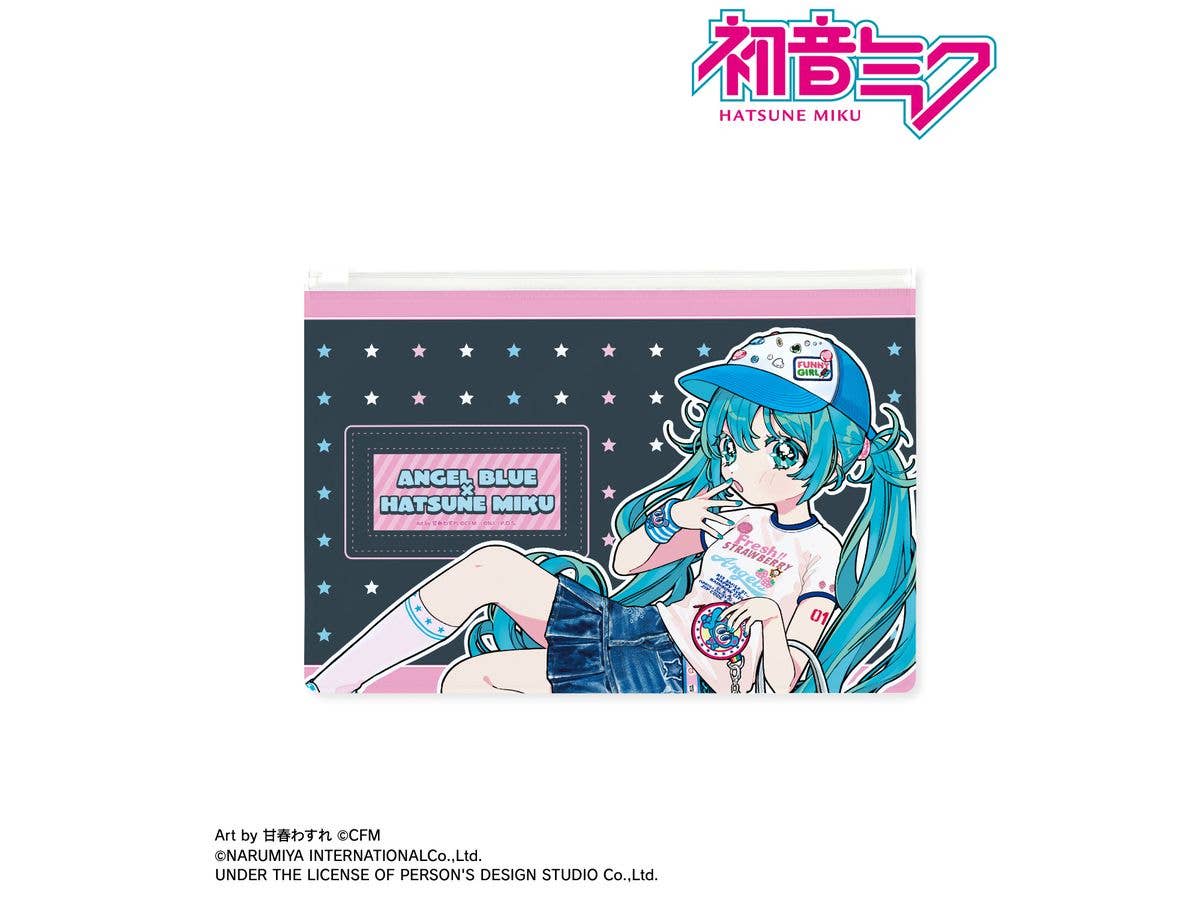 Hatsune Miku: Angel Blue Collaboration Original Hatsune Miku Art By Amaharu Wasure Vinyl Flat Pouch Ver.A