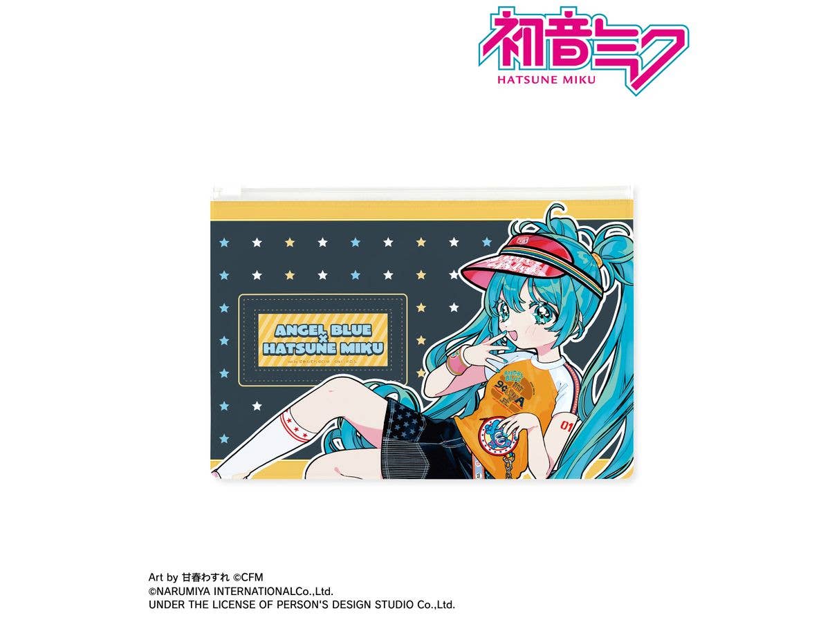 Hatsune Miku: Angel Blue Collaboration Original Hatsune Miku Art By Amaharu Wasure Vinyl Flat Pouch Ver.B