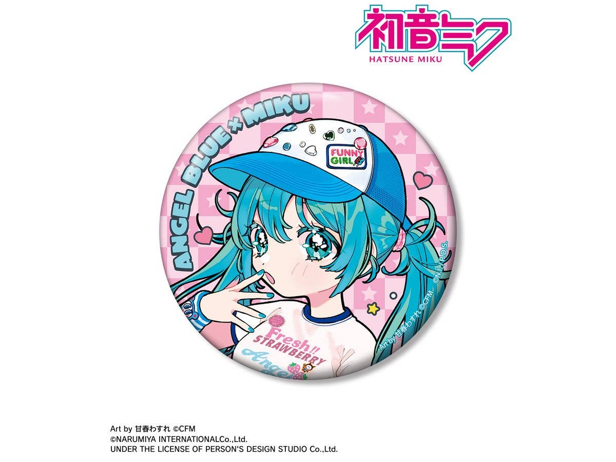 Hatsune Miku: Angel Blue Collaboration Original Hatsune Miku Art By Amaharu Wasure 100Mm Can Badge Ver.A