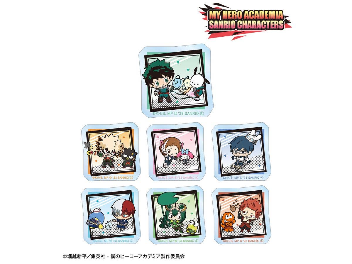 My Hero Academia x Sanrio Characters: 1 Box Of 7 Trading Acrylic Stickers, Class 1-A Ver.A