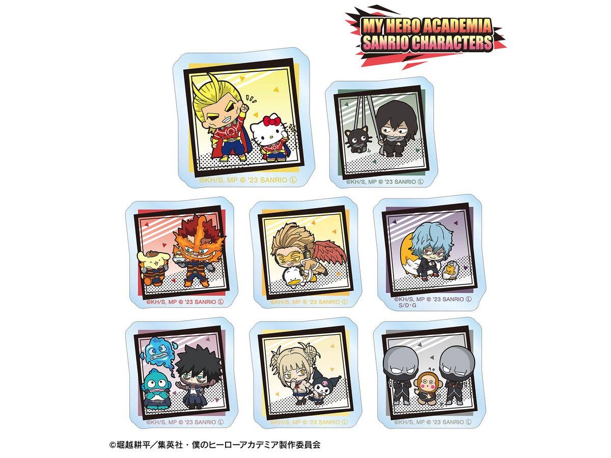 My Hero Academia x Sanrio Characters: 1 Box Of 8 Trading Acrylic Stickers (Pro Hero & Enemy Villain Ver. A)