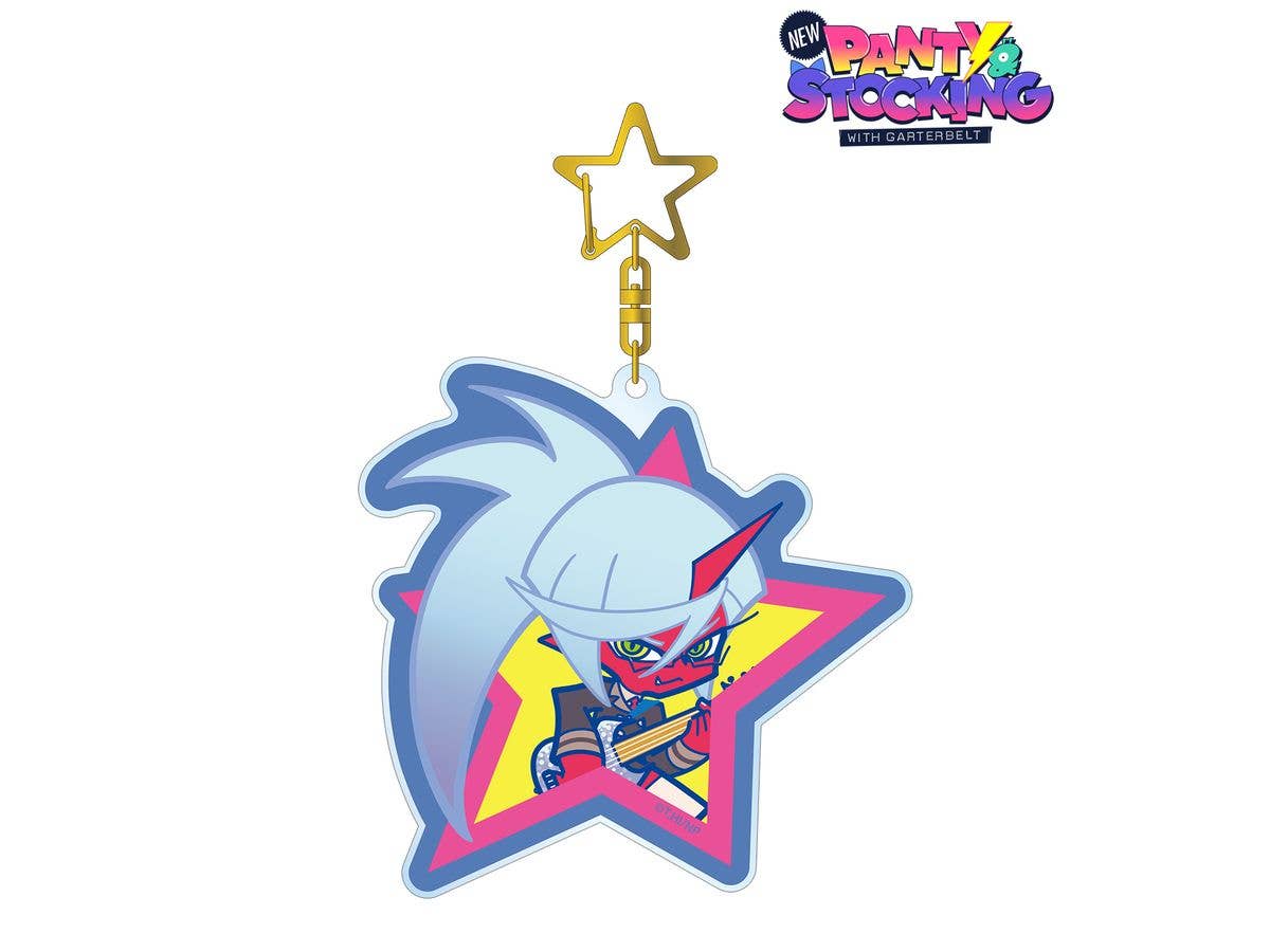 New Panty & Stocking With Garterbelt: F Kaori Illustration Knee Socks Rock Ver. Big Acrylic Keychain