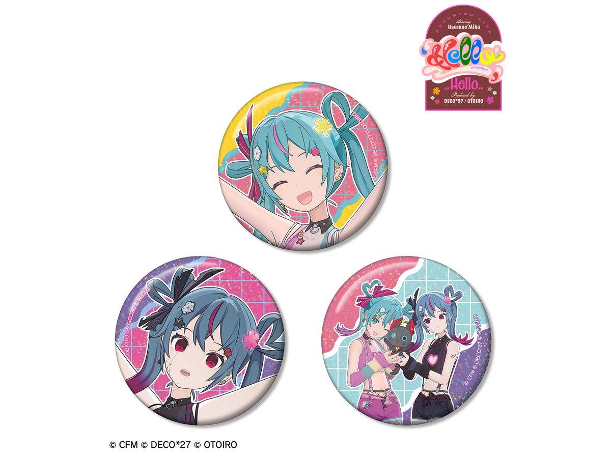 DECOMIKU LIVE starring Hatsune Miku Hello Produced by DECO27 / OTOIRO: DECOMIKU & Ninya Hologram Can Badge Set of 3
