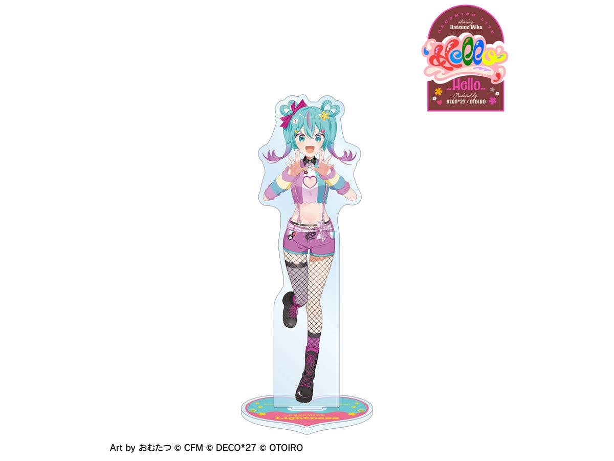 DECOMIKU LIVE starring Hatsune Miku Hello Produced by DECO27 / OTOIRO: DECOMIKU (Lightness) Art by Omutatsu Big Acrylic Stand