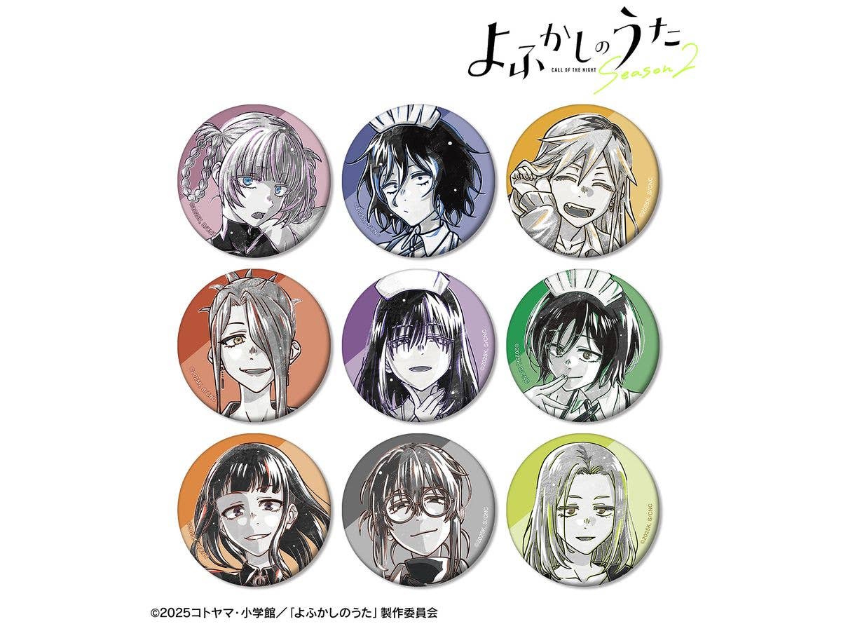 Tv Anime Yofukashi No Uta Season 2: Trading Ani-Art Black Label Matte Can Badges 1 Box Of 9