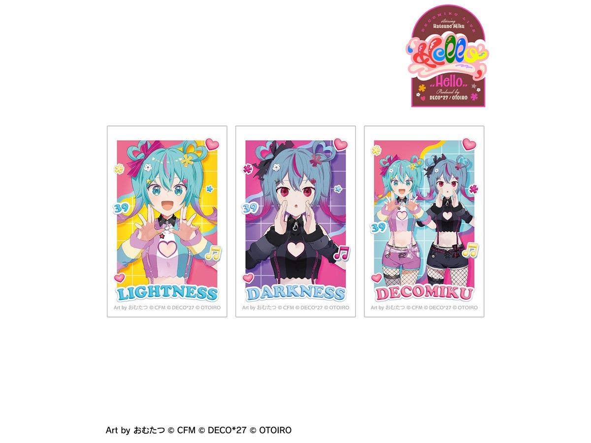 DECOMIKU LIVE starring Hatsune Miku Hello Produced by DECO27 / OTOIRO: DECOMIKU Art by Omutatsu Instant Camera Style Illustration Card Set of 3 ver.A