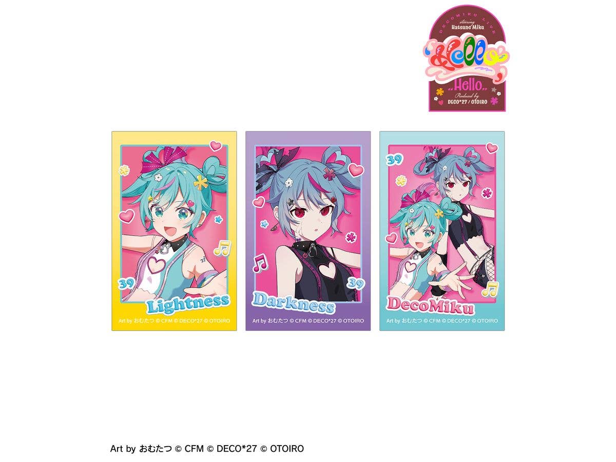 DECOMIKU LIVE starring Hatsune Miku Hello Produced by DECO27 / OTOIRO: DECOMIKU Art by Omutatsu Instant Camera Style Illustration Card Set of 3 ver.B