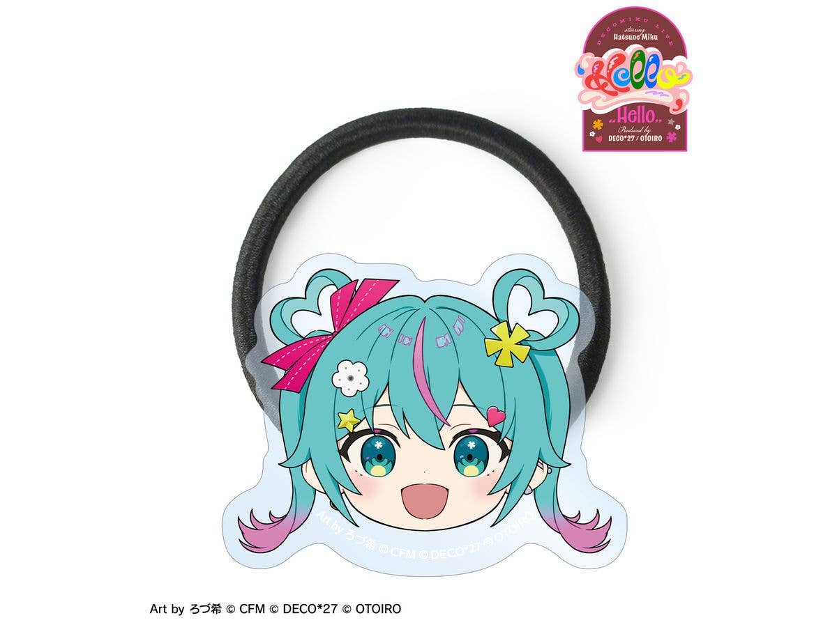 DECOMIKU LIVE starring Hatsune Miku Hello Produced by DECO27 / OTOIRO: DECOMIKU (Lightness) Art by Rozuki Acrylic Hair Tie