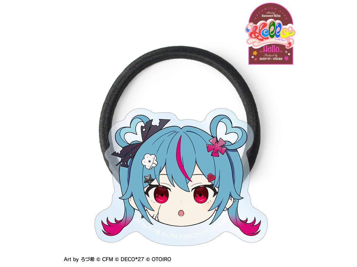 DECOMIKU LIVE starring Hatsune Miku Hello Produced by DECO27 / OTOIRO: DECOMIKU (Darkness) Art by Rozuki Acrylic Hair Tie