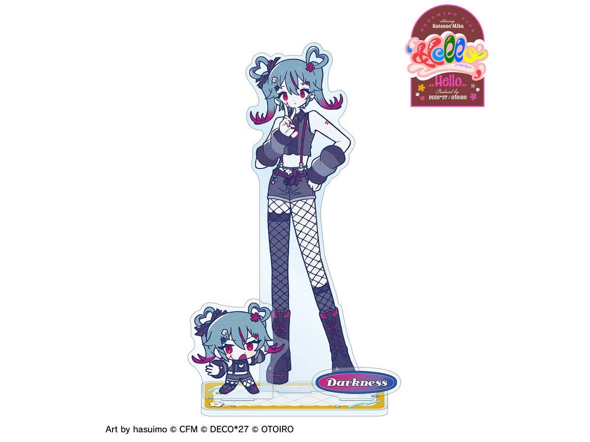 DECOMIKU LIVE starring Hatsune Miku Hello Produced by DECO27 / OTOIRO: DECOMIKU (Darkness) Art by hasuimo Big Acrylic Stand with Parts
