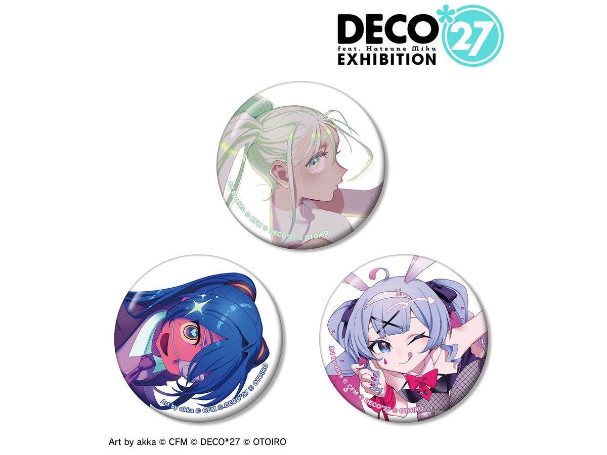 DECO27 feat. Hatsune Miku EXHIBITION Produced by DECO27 / OTOIRO: Key Visual Can Badge Set of 3 ver.A