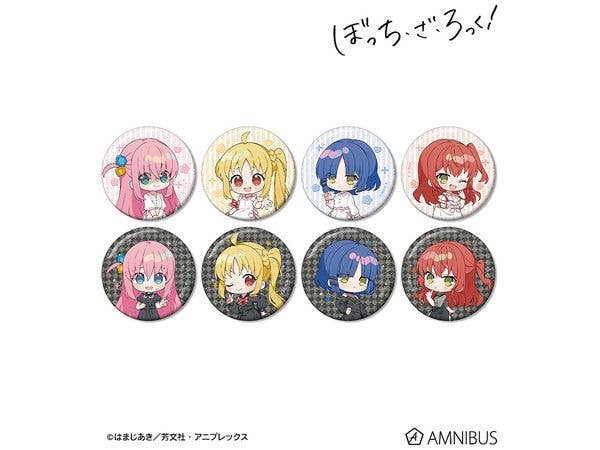 Anime Bocchi the Rock!: Illustration by Uekura Eku White Dress Ver. & Black Dress Ver. Trading Glitter Can Badge 1Box 8pcs