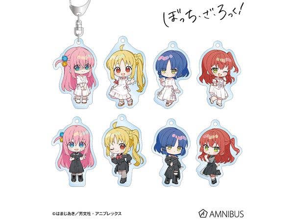 Anime Bocchi the Rock!: Illustration by Uekura Eku White Dress Ver. & Black Dress Ver. Trading Acrylic Key Chain 1Box 8pcs