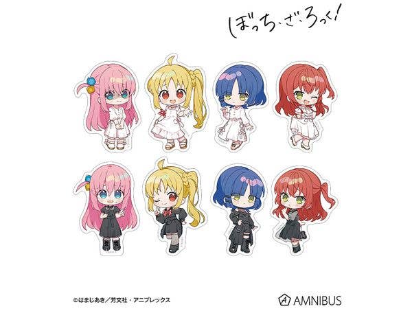 Anime Bocchi the Rock!: Illustration by Uekura Eku White Dress Ver. & Black Dress Ver. Trading Die-cut Sticker 1Box 8pcs