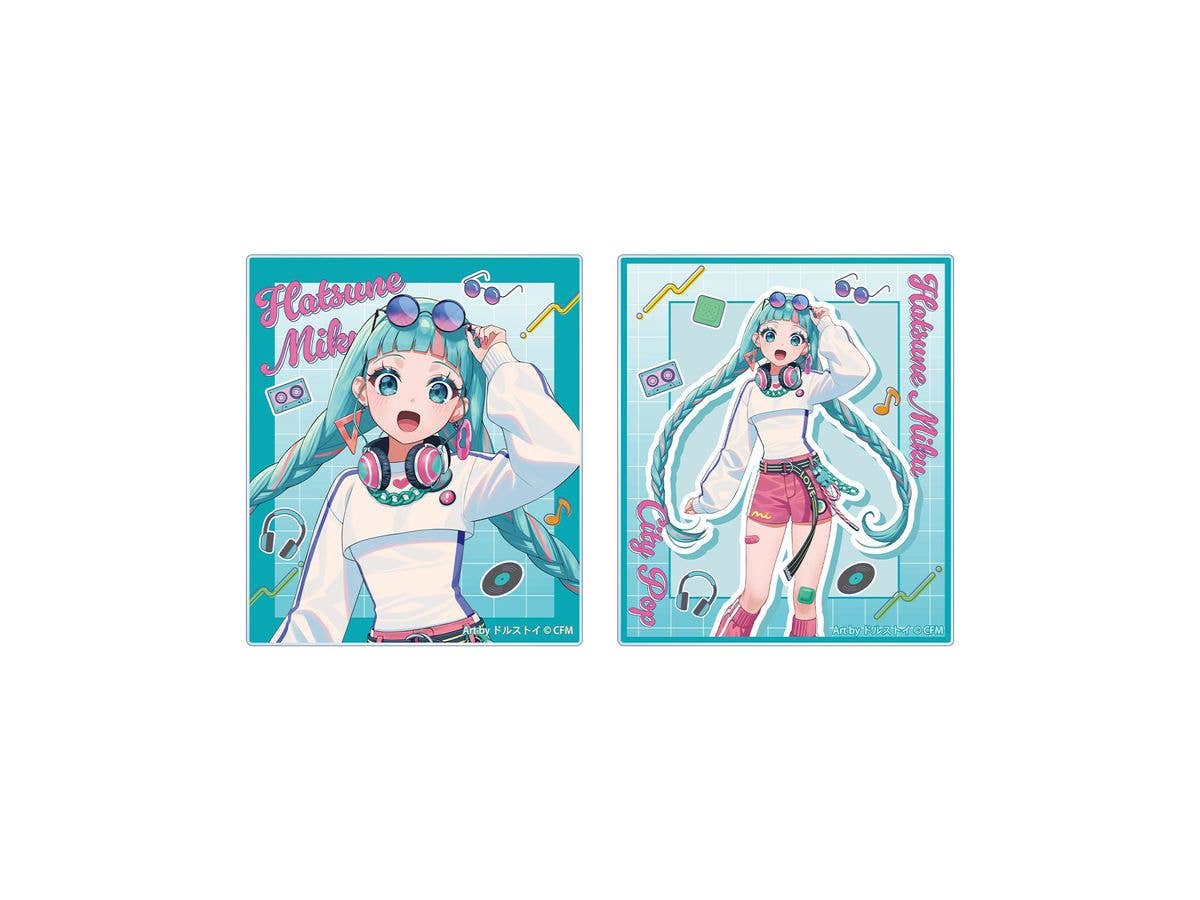 Hatsune Miku: Newly Drawn Hatsune Miku City Pop Ver. Art by Dolustoy Acrylic Card 2pcs Set