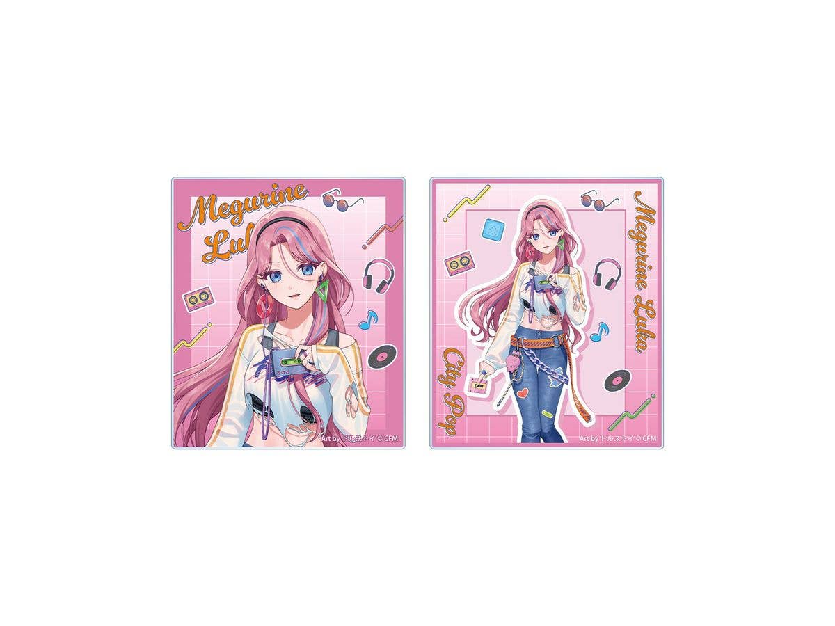 Hatsune Miku: Newly Drawn Megurine Luka City Pop Ver. Art by Dolustoy Acrylic Card 2pcs Set
