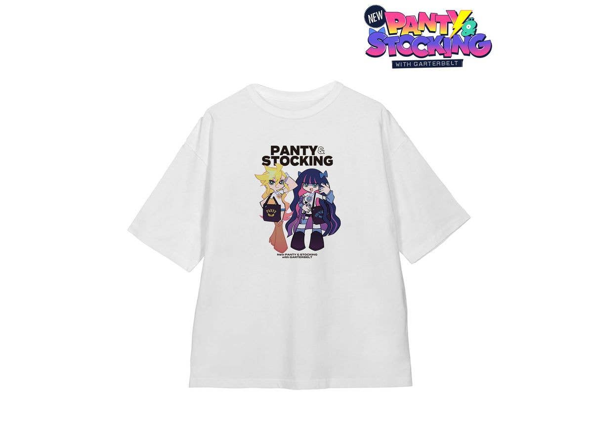 New PANTY & STOCKING with GARTERBELT: Original illustration Panty & Stocking model version BIG silhouette T-shirt ver.A Unisex (Size/L)