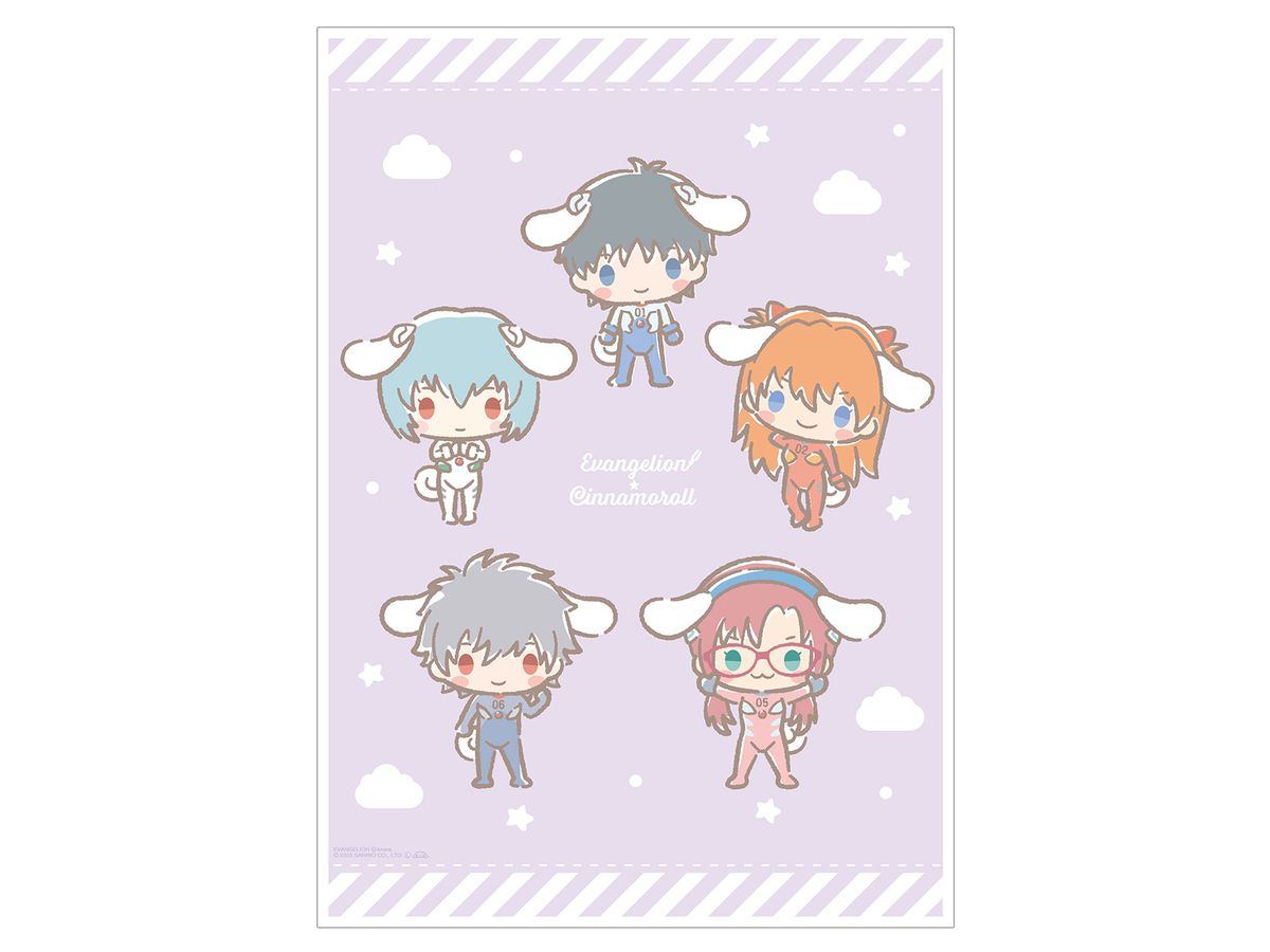 Evangelion x Cinnamoroll: Assembly ver.B A3 Matte Processing Poster