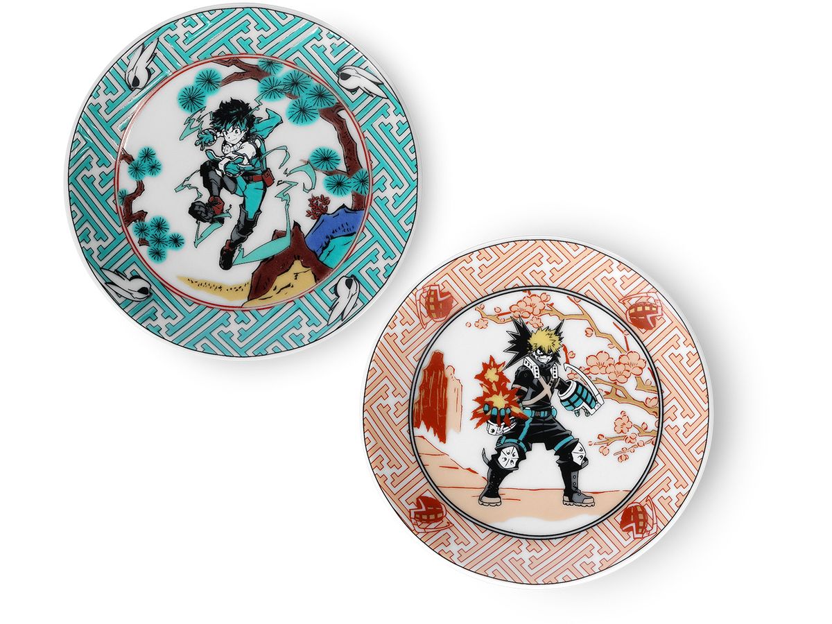 My Hero Academia: Izuku Midoriya, Katsuki Bakugo Kutani Ware 2-Piece Small Plate Set