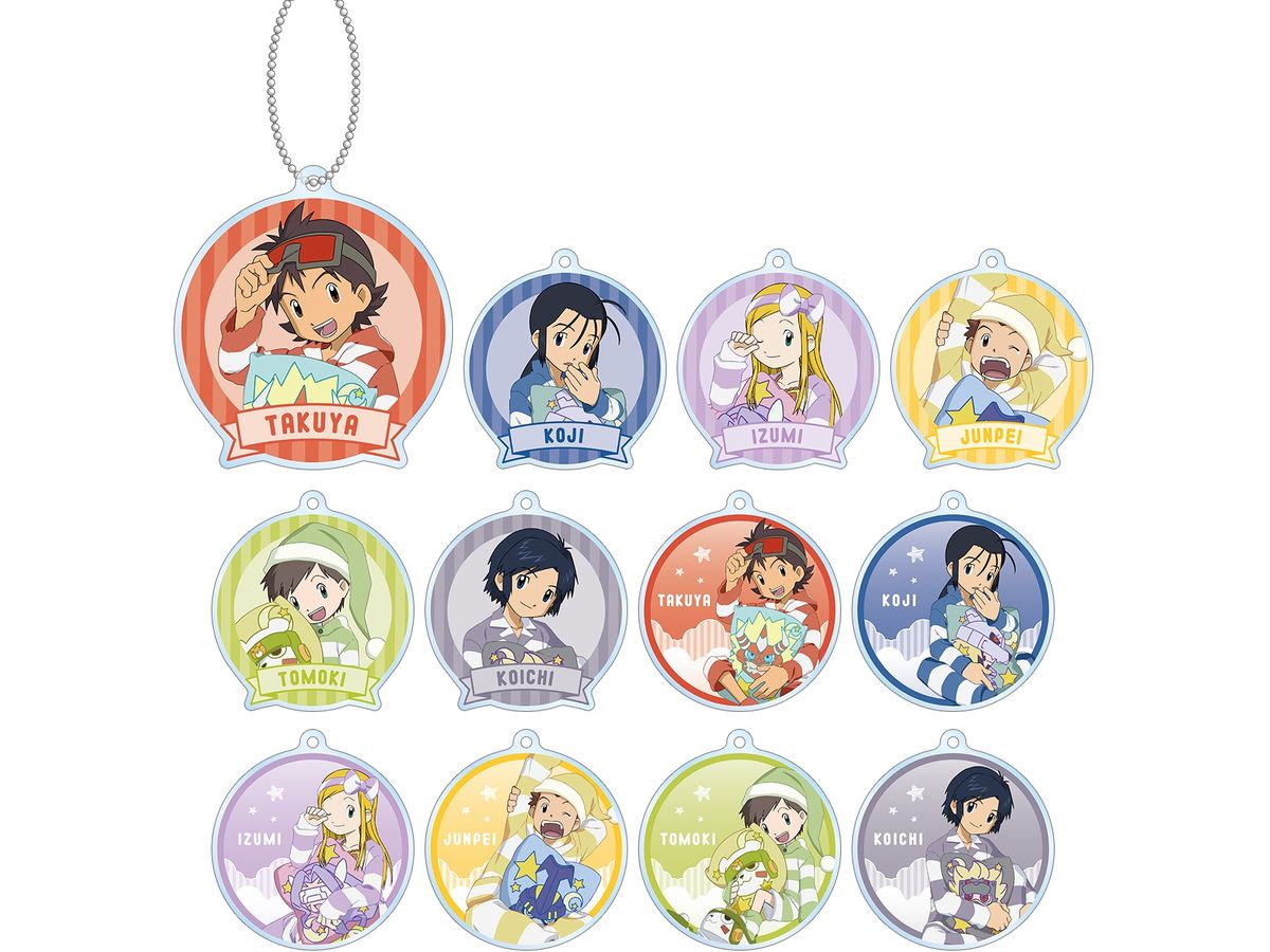 Digimon Frontier: Newly Drawn Illustration Sleepover Pajamas Cer. Trading Acrylic Keychain: 1Box (12pcs)