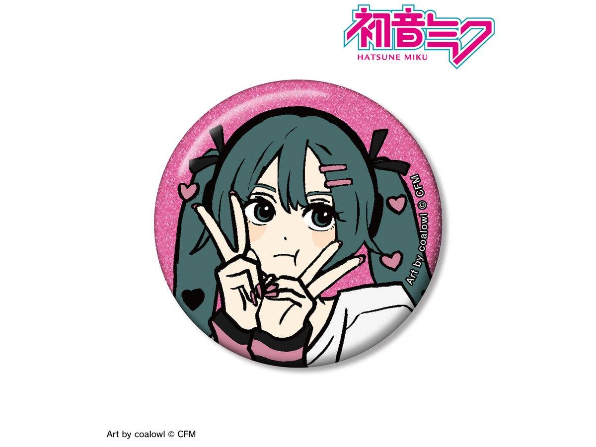 Hatsune Miku: Newly Drawn Heart Ver. Art By Coalowl Glitter Can Badge Ver.B
