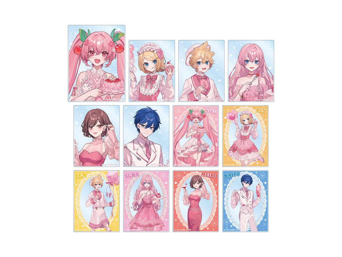 Sakura Miku Newly Drawn Cherry Blossom Party ver. Art by Shugao Trading Acrylic Card: 1Box (12pcs)