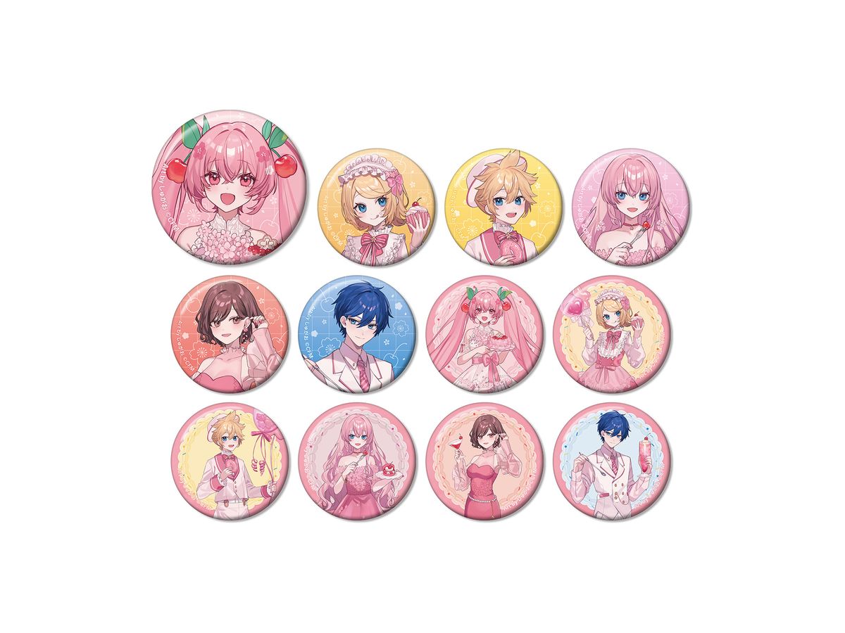 Sakura Miku Newly Drawn Cherry Blossom Party ver. Art by Shugao Trading Can Badge: 1Box (12pcs)