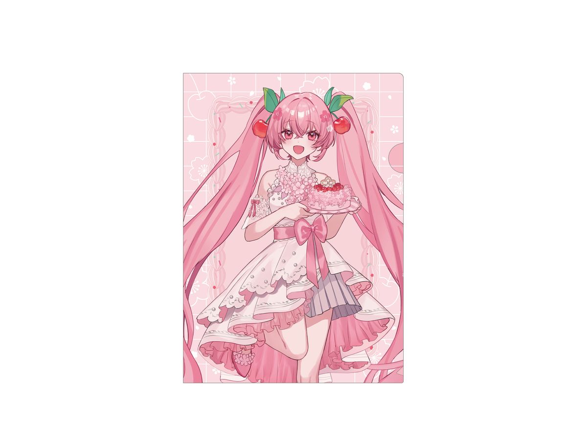 Sakura Miku Newly Drawn Sakura Miku Cherry Blossom Party ver. Art by Shugao Clear File